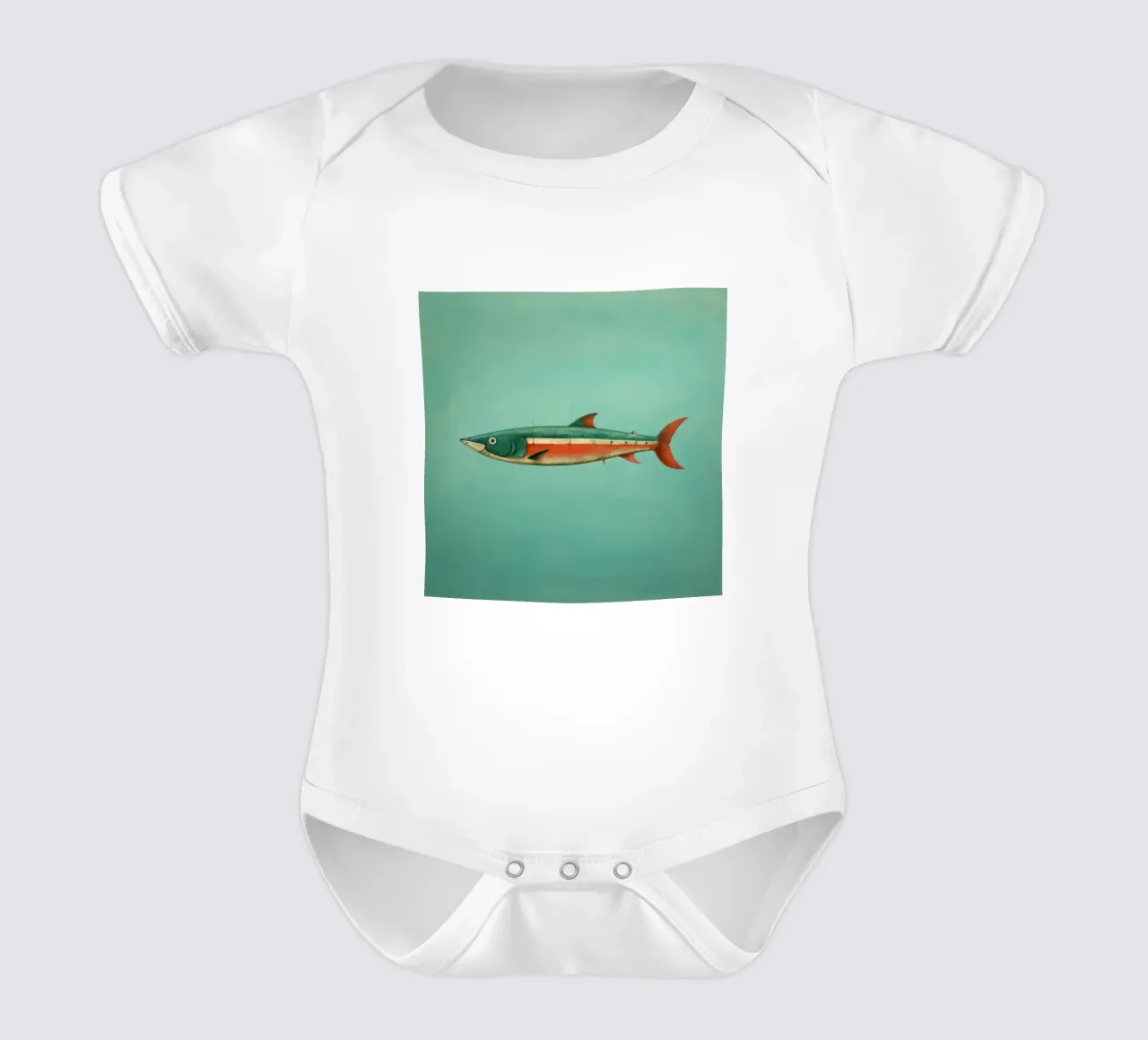 Minimal Sardine 3 body neonato maniche corte da Minimal Animal Art