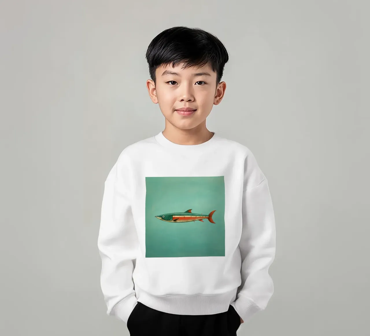 Minimal Sardine 3 felpa bambino da Minimal Animal Art