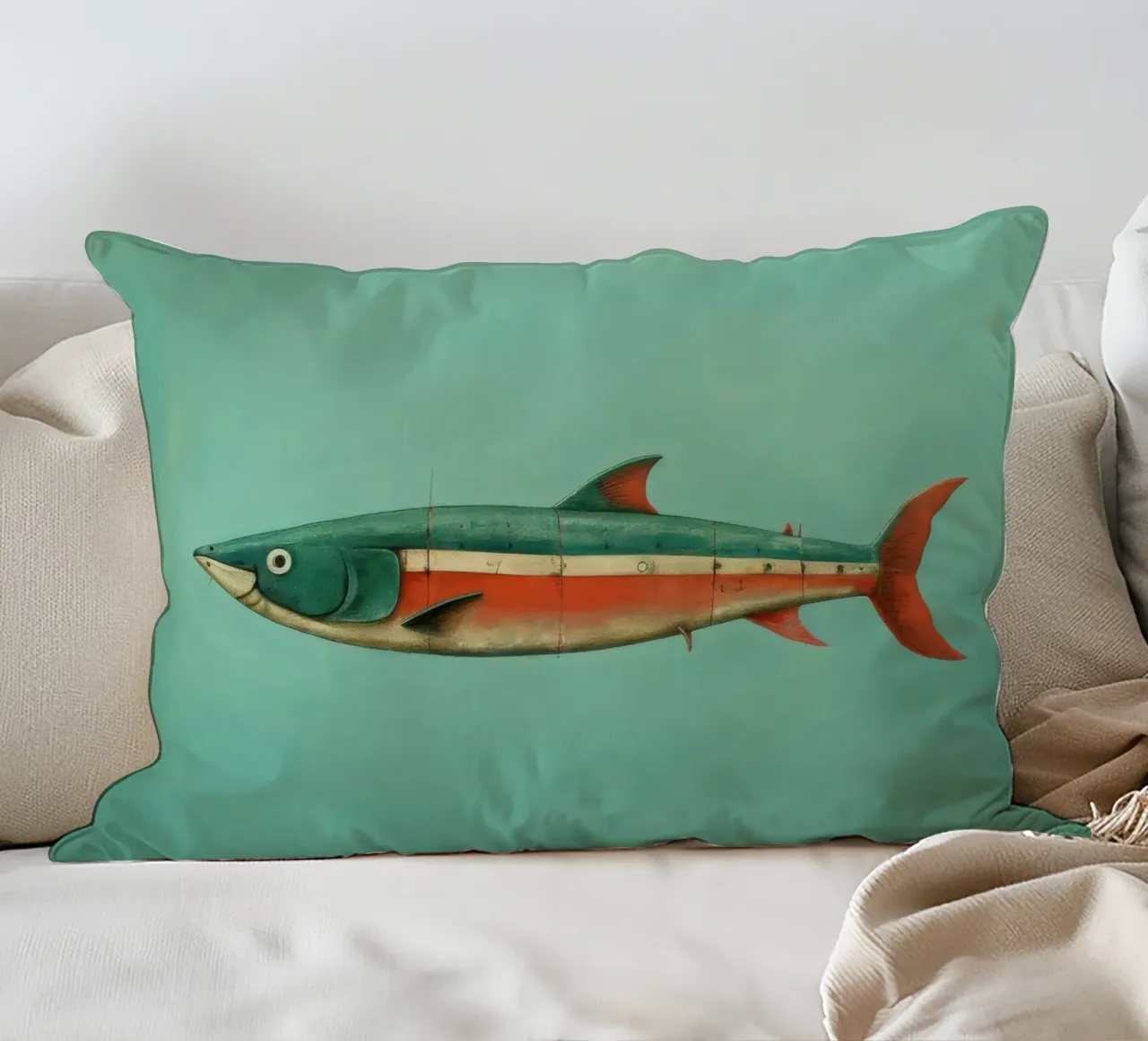 Minimal Sardine 3 cuscino da Minimal Animal Art