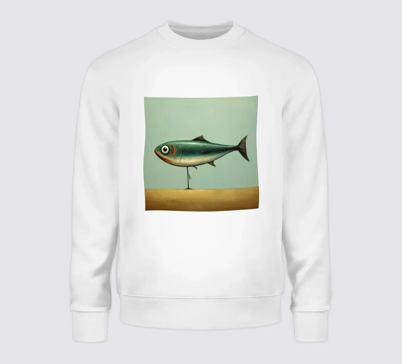 Minimale sardines 4 sweatshirt van Minimal Animal Art