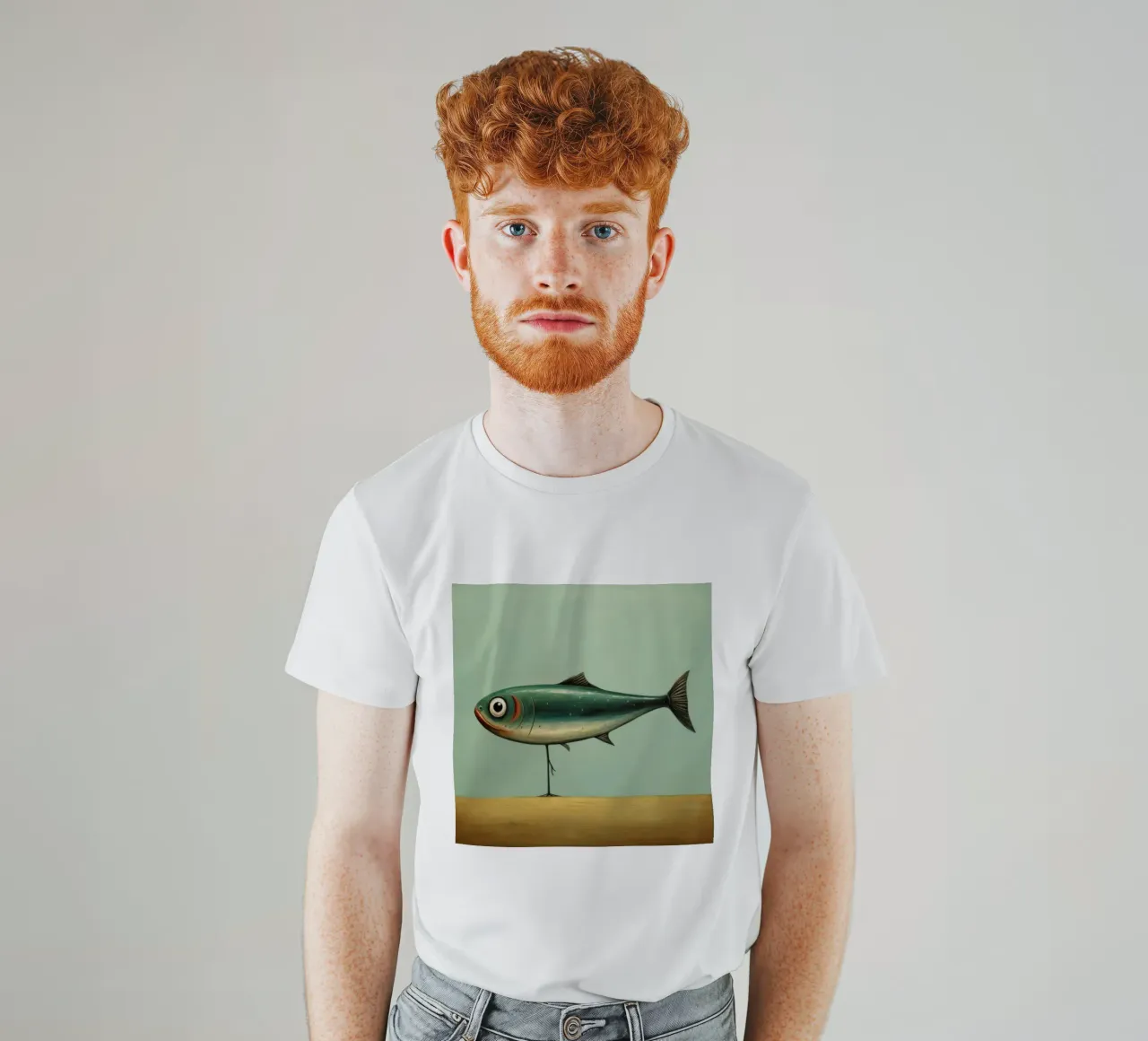 Minimal Sardine 4 t-shirt da Minimal Animal Art