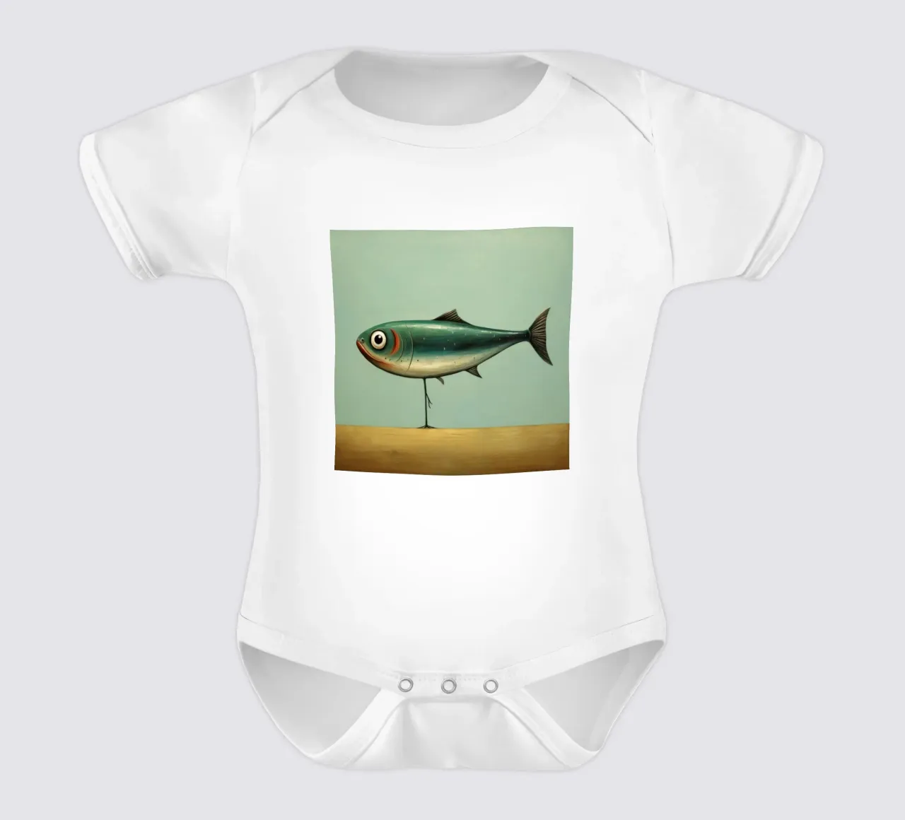 Minimal Sardine 4 body neonato maniche corte da Minimal Animal Art