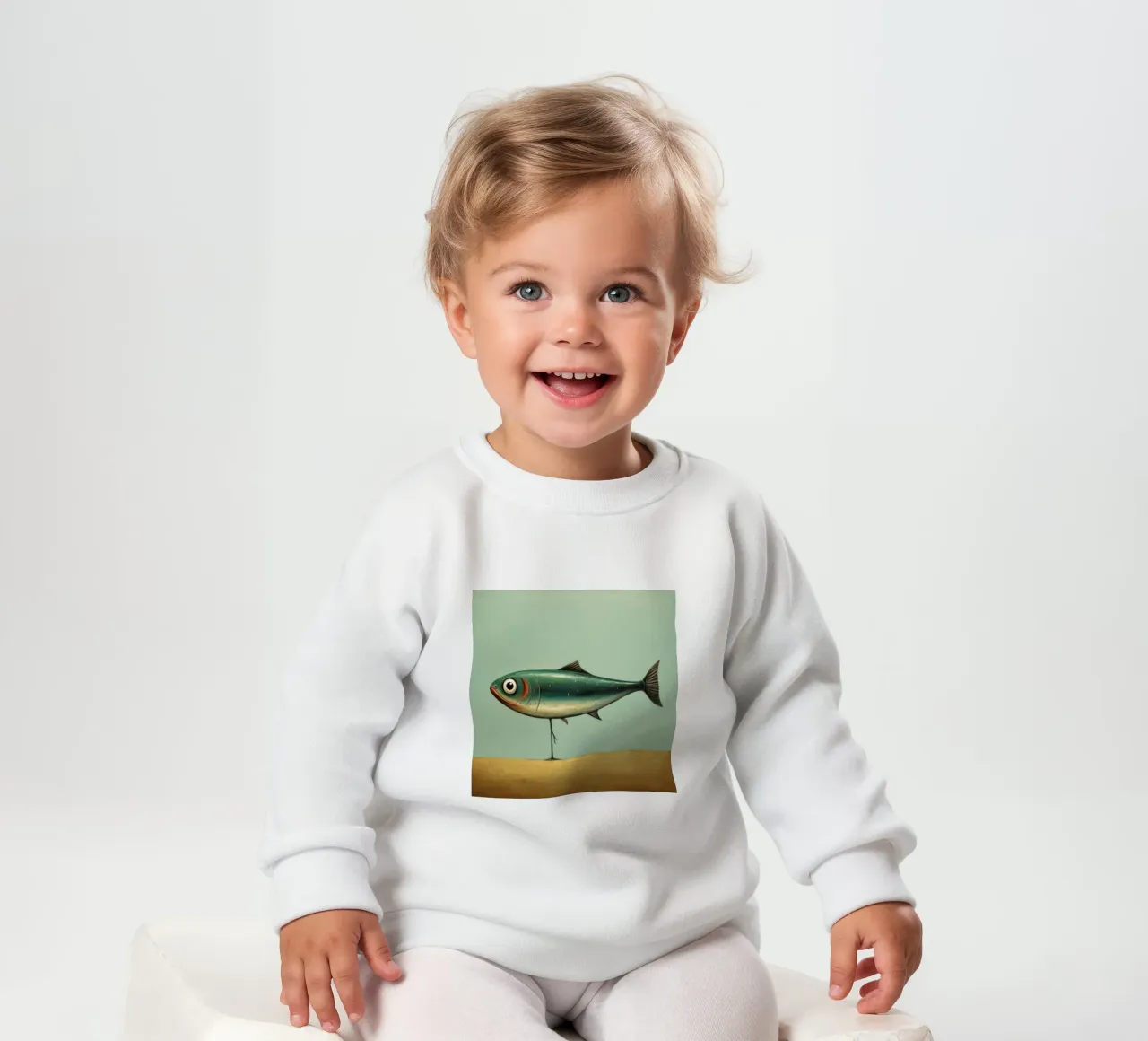 Minimal Sardine 4 felpa neonato da Minimal Animal Art