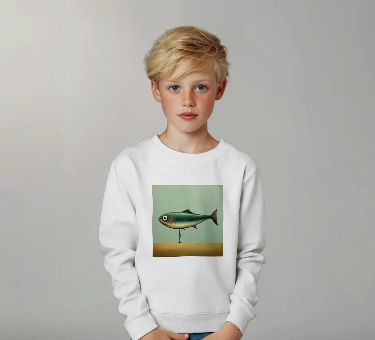 Minimal Sardine 4 felpa bambino da Minimal Animal Art