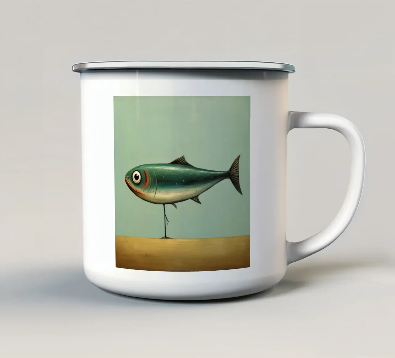 Minimal Sardine 4 tazza in smalto da Minimal Animal Art