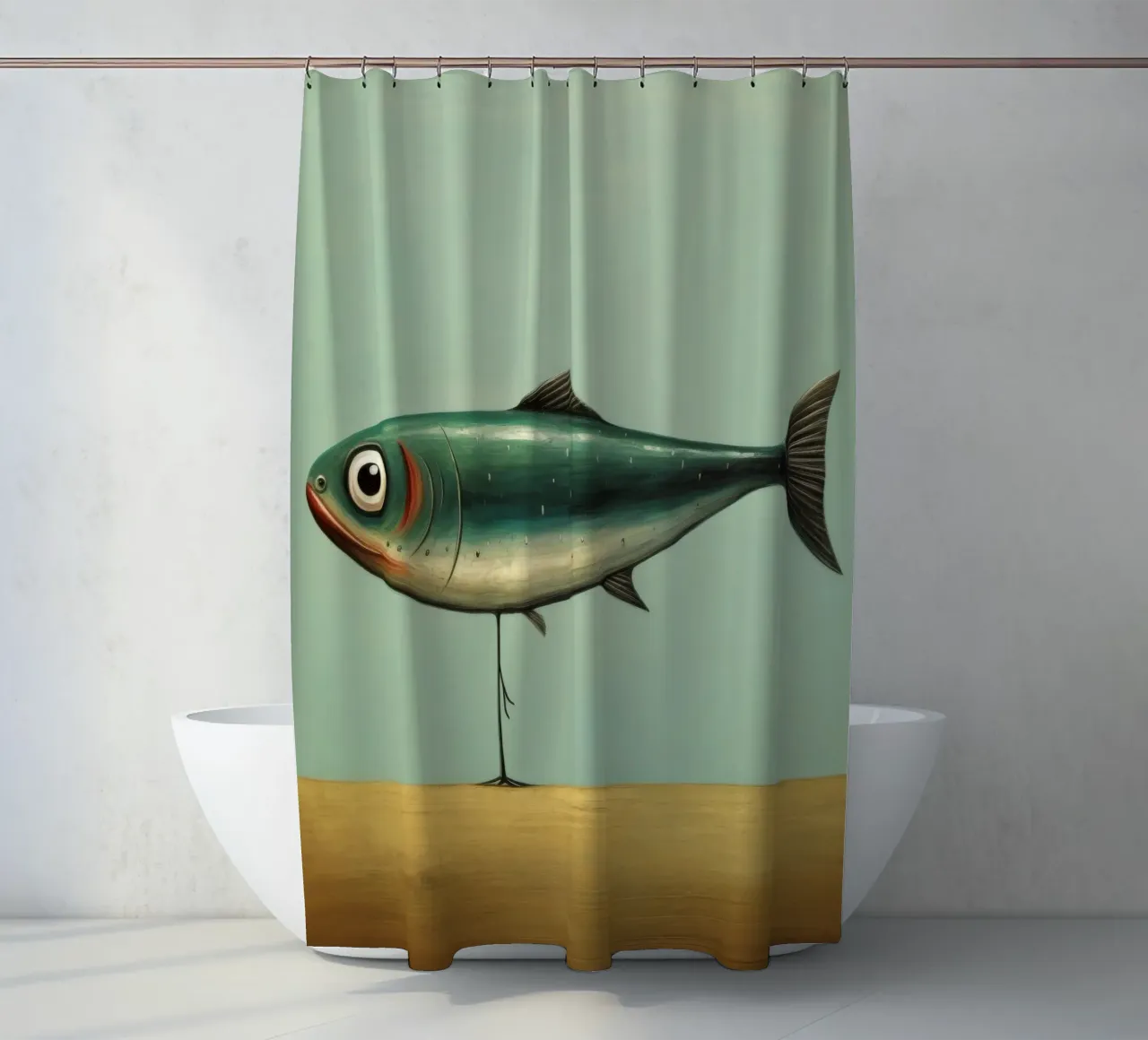 Minimal Sardine 4 tenda da doccia da Minimal Animal Art