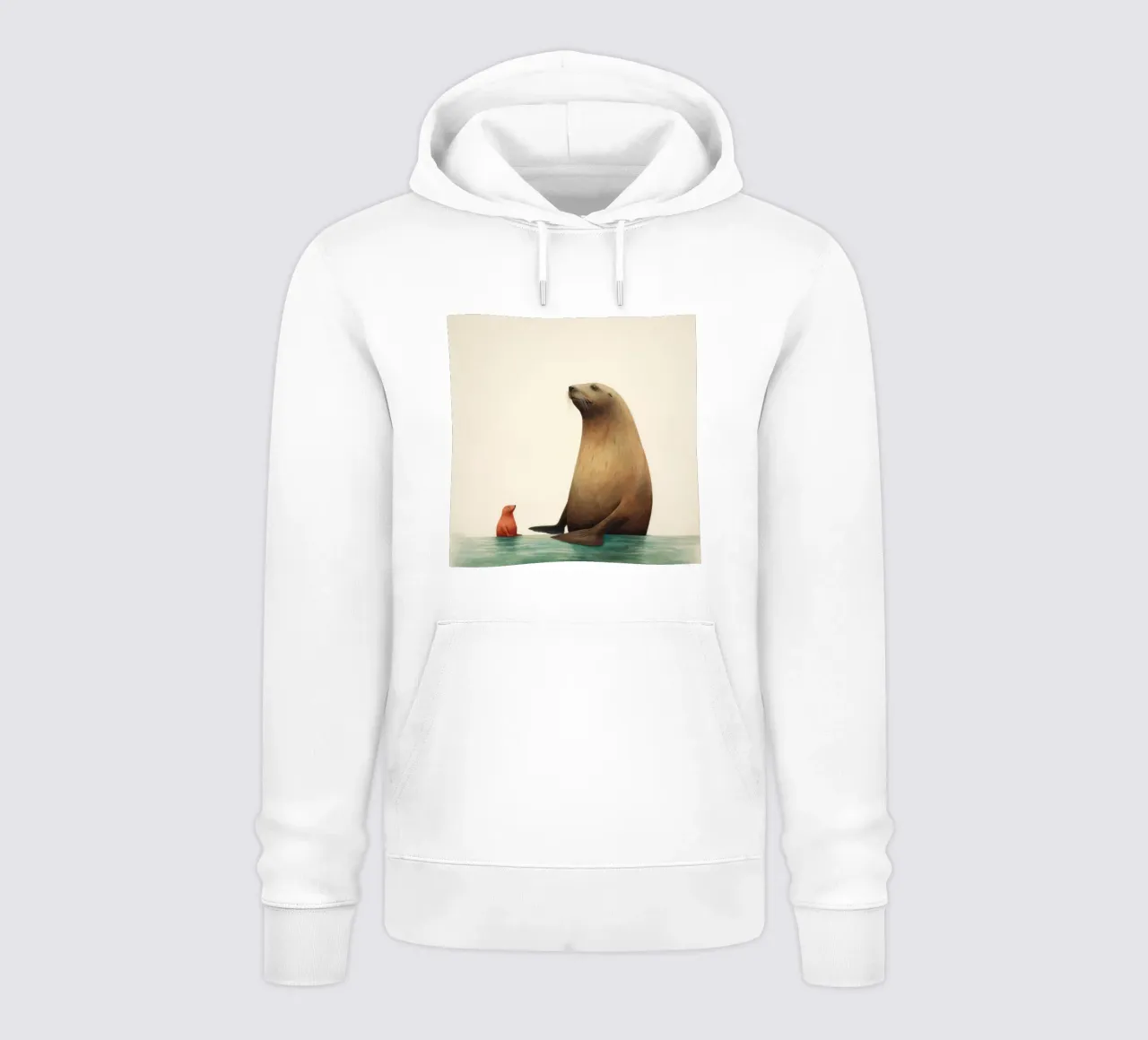 Leone marino minimo 2 felpa con cappuccio da Minimal Animal Art