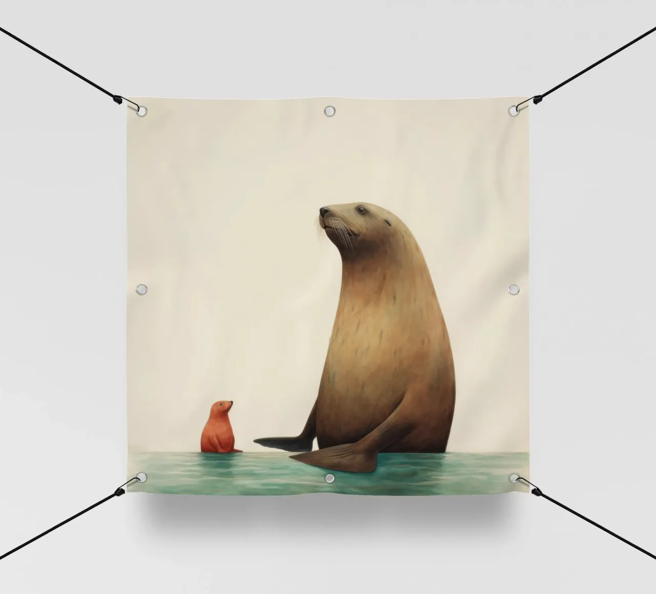Leone marino minimo 2 telo in pvc da Minimal Animal Art