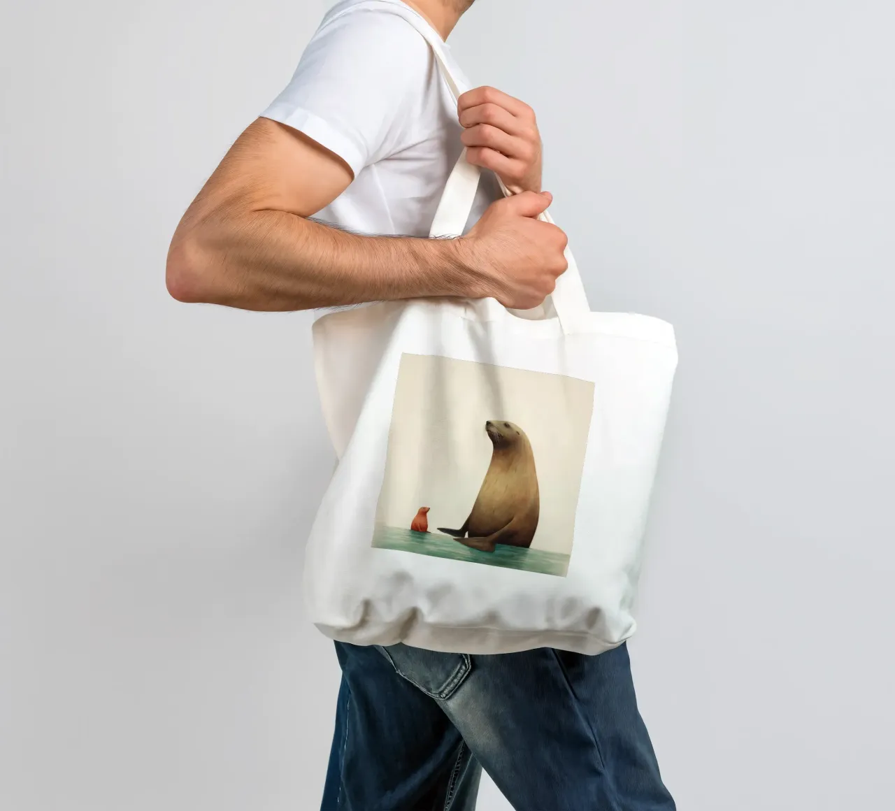 Lion de mer minimal 2 tote bag de Minimal Animal Art