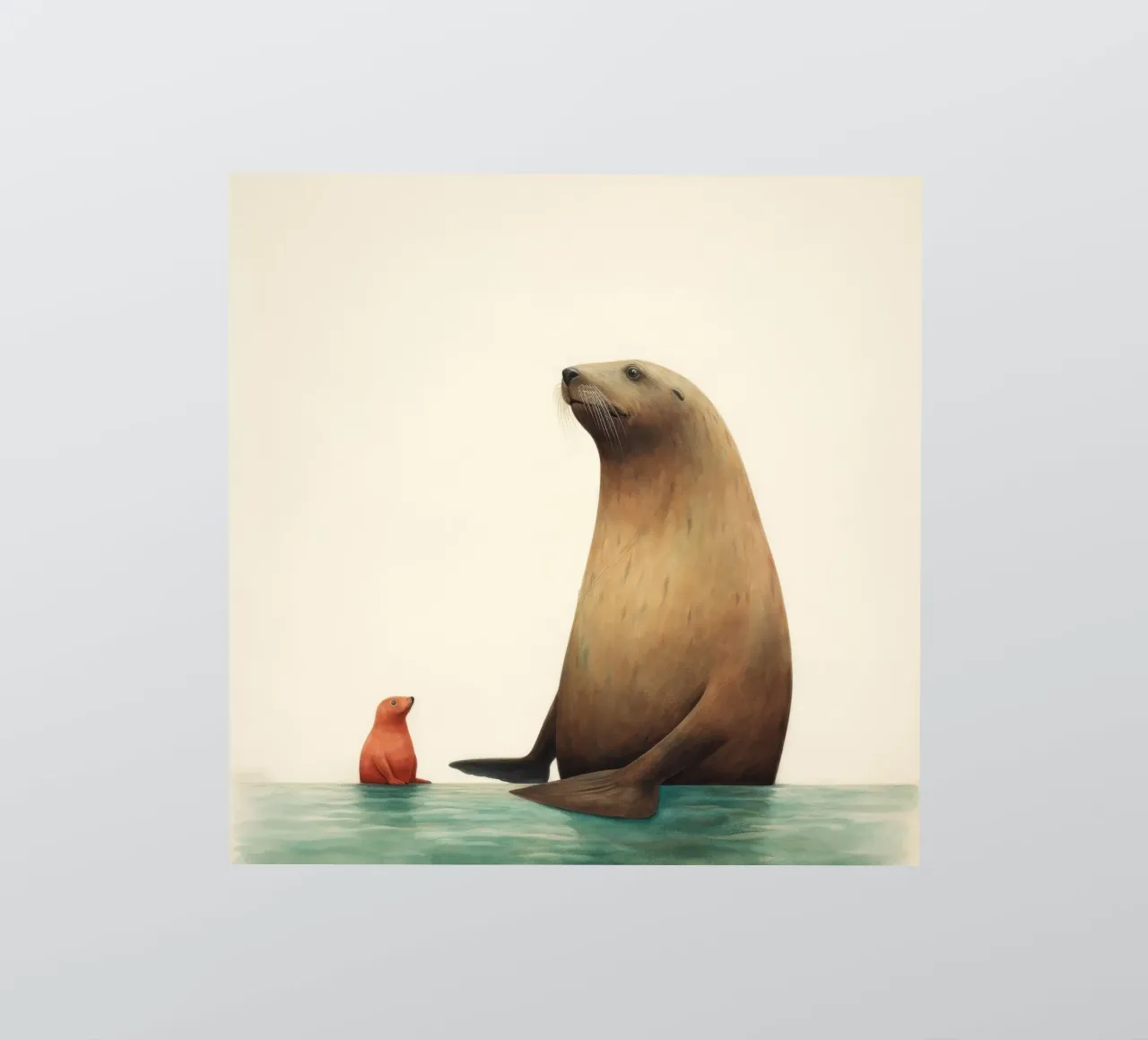 Minimal Sea Lion 2 sticker by Minimal Animal Art