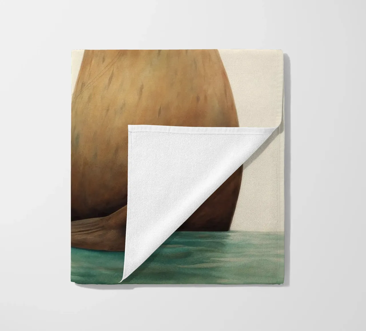 Minimal Sea Lion 2 beach towel by Minimal Animal Art