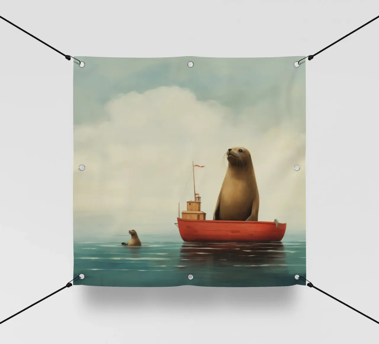 Leone marino minimo 3 telo in pvc da Minimal Animal Art
