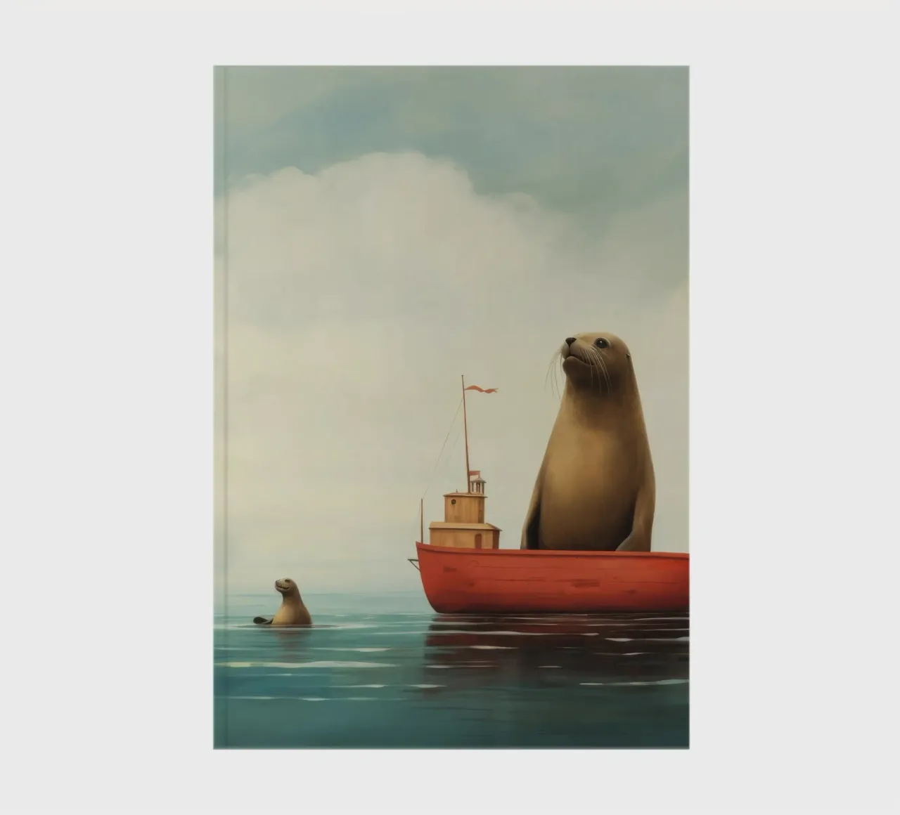 Minimal Sea Lion 3 notebook by Minimal Animal Art