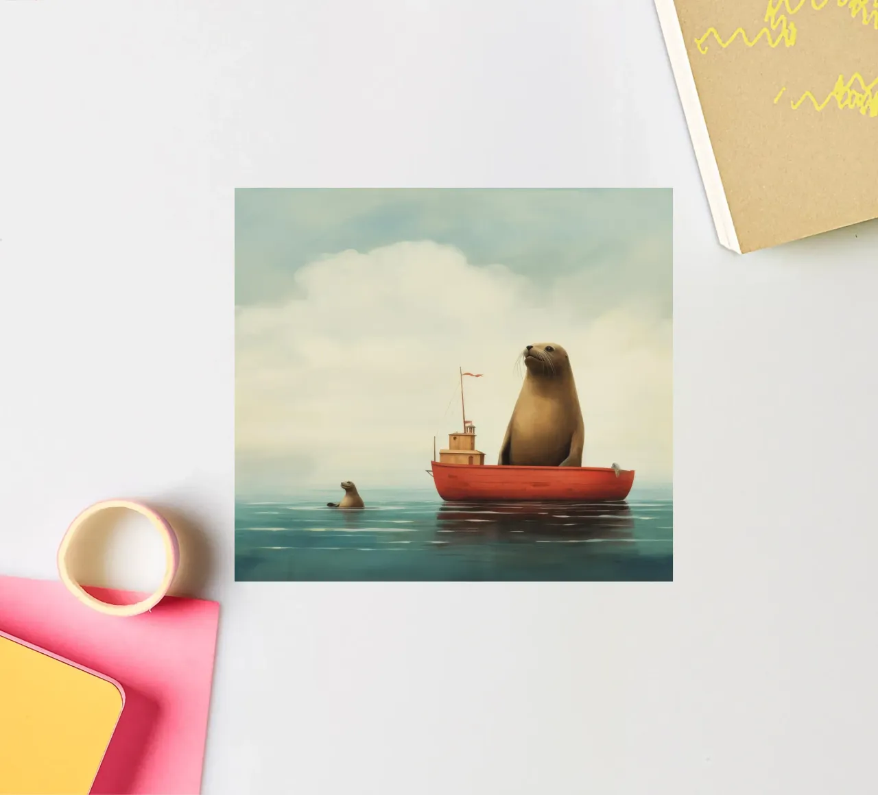 Minimal Sea Lion 3 sticker by Minimal Animal Art