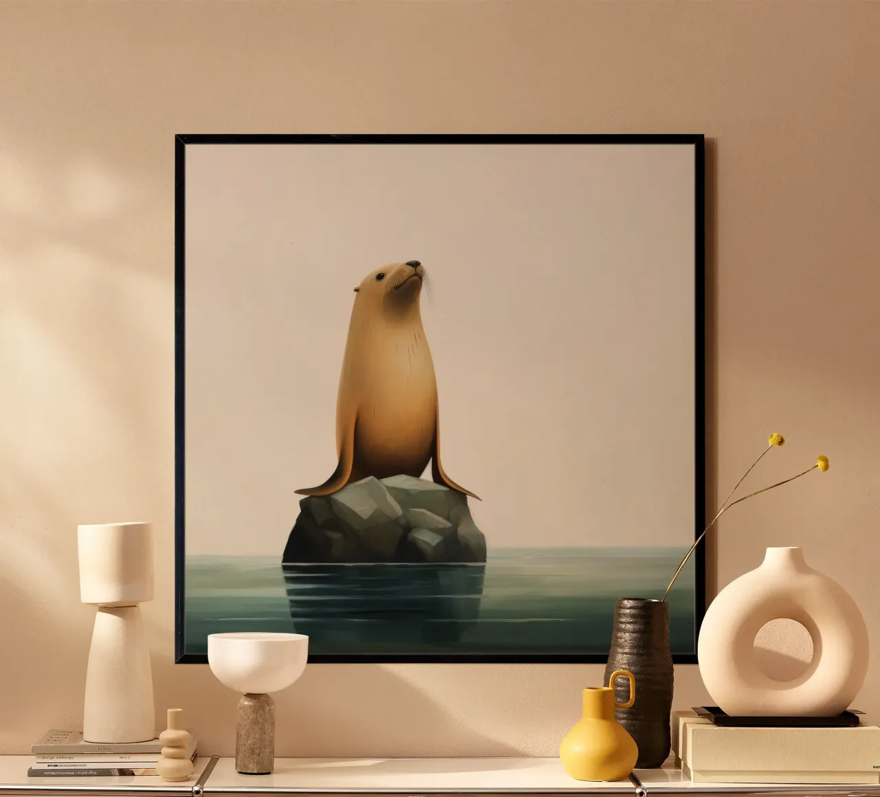 Leone marino minimo 4 carta hahnemühle da Minimal Animal Art