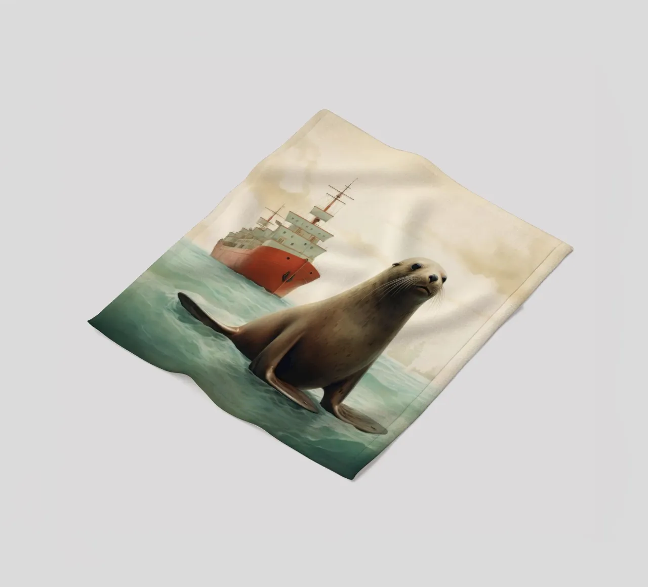 Minimal Seelöwe 1 Fleecedecke von Minimal Animal Art