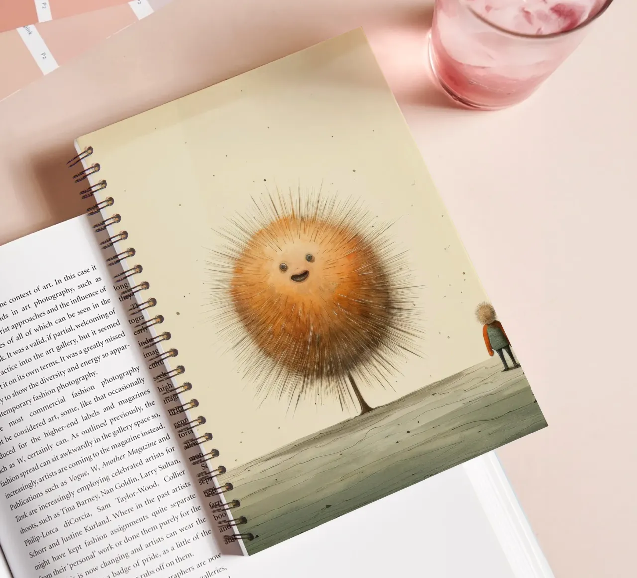 Minimal Sea Urchin 2 spiral notebook by Minimal Animal Art