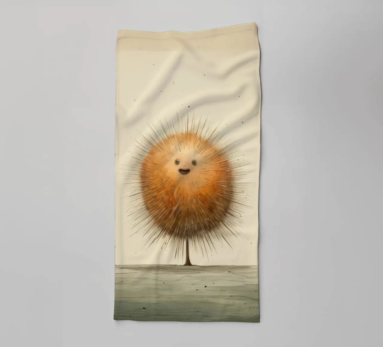 Riccio di mare minimo 2 asciugamano da bagno da Minimal Animal Art