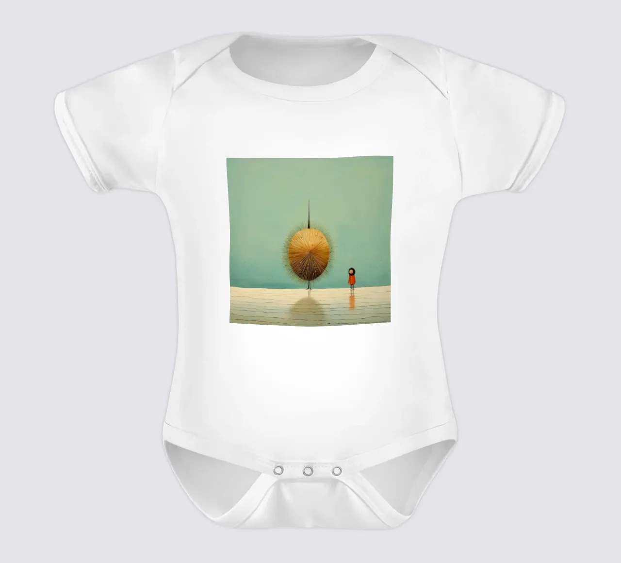 Riccio di mare minimo 3 body neonato maniche corte da Minimal Animal Art