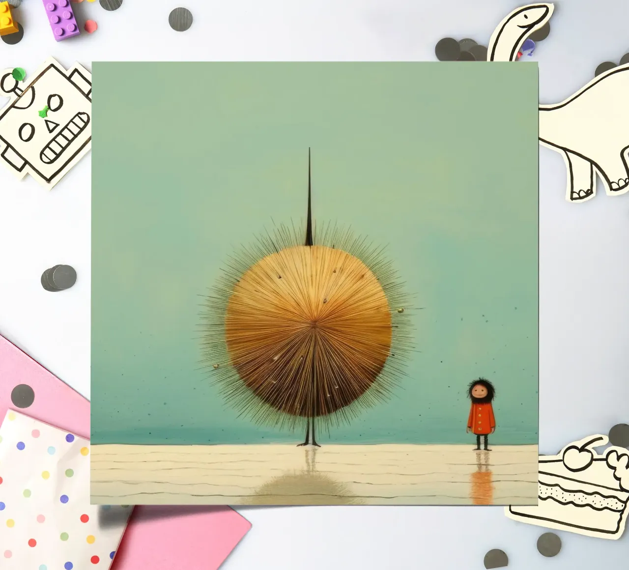 Minimal Sea Urchin 3 sticker sheet by Minimal Animal Art