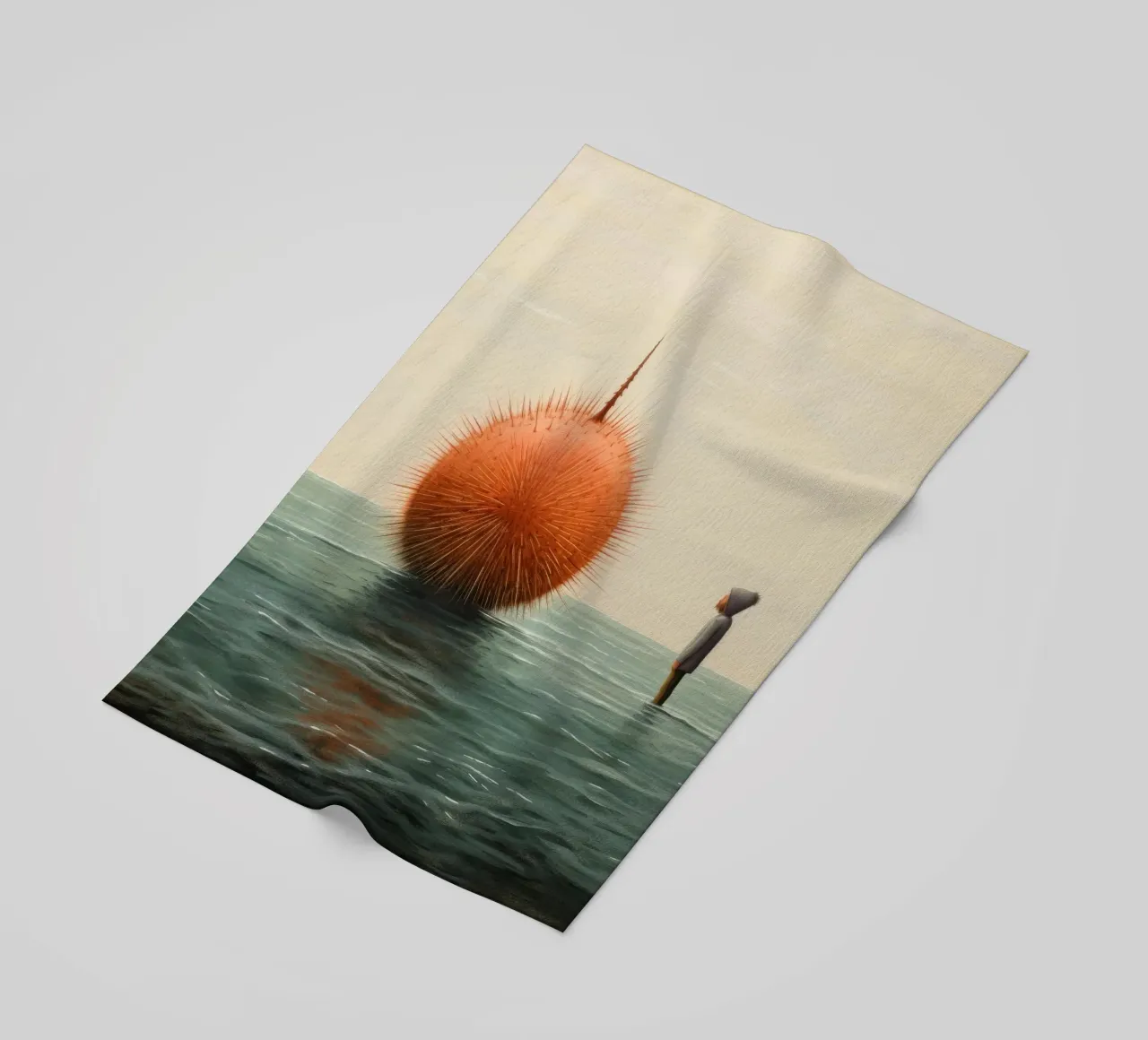 Riccio di mare minimo 4 telo mare da Minimal Animal Art