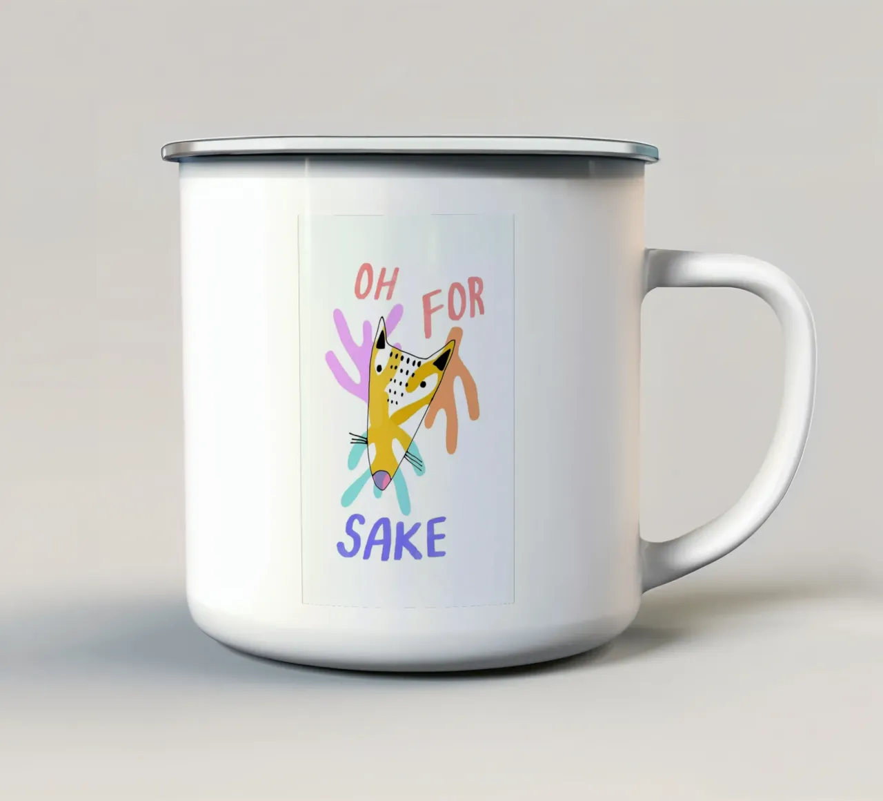 Oh for Fox Sake tazza in smalto da Vasare Nar