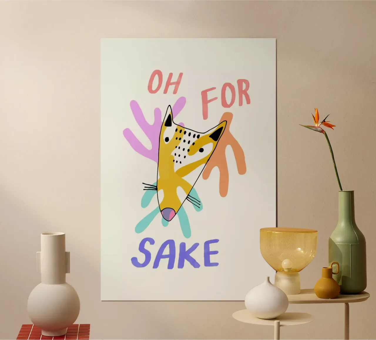 Oh for Fox Sake poster con telaio in legno da Vasare Nar