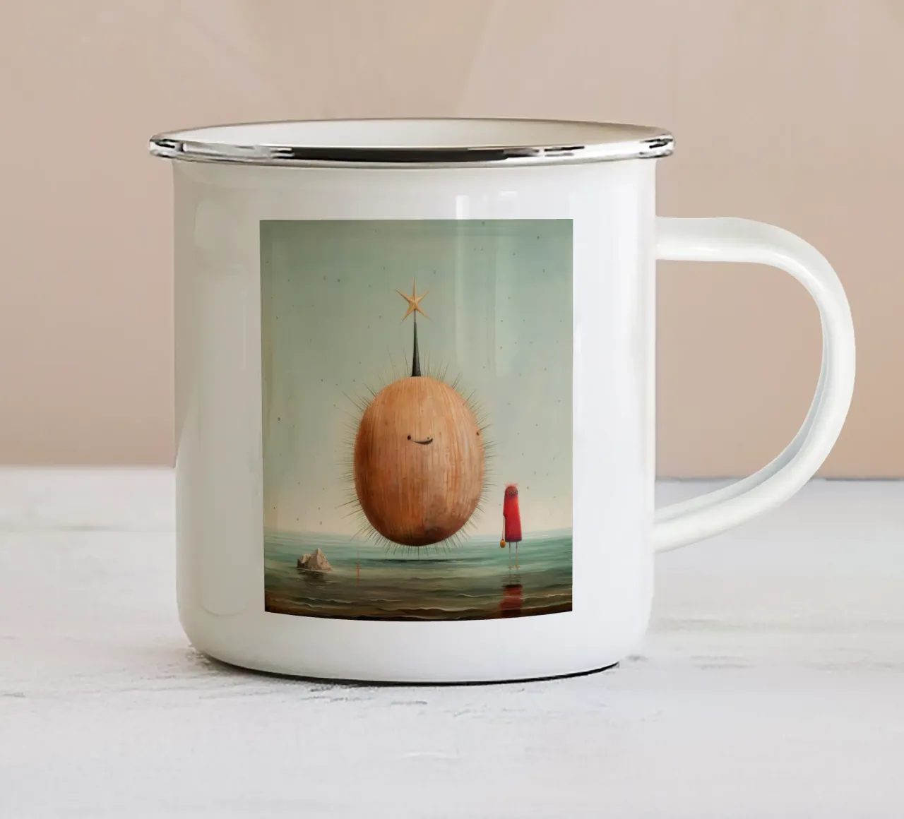Erizo de mar mínimo 1 taza de esmalte de Minimal Animal Art