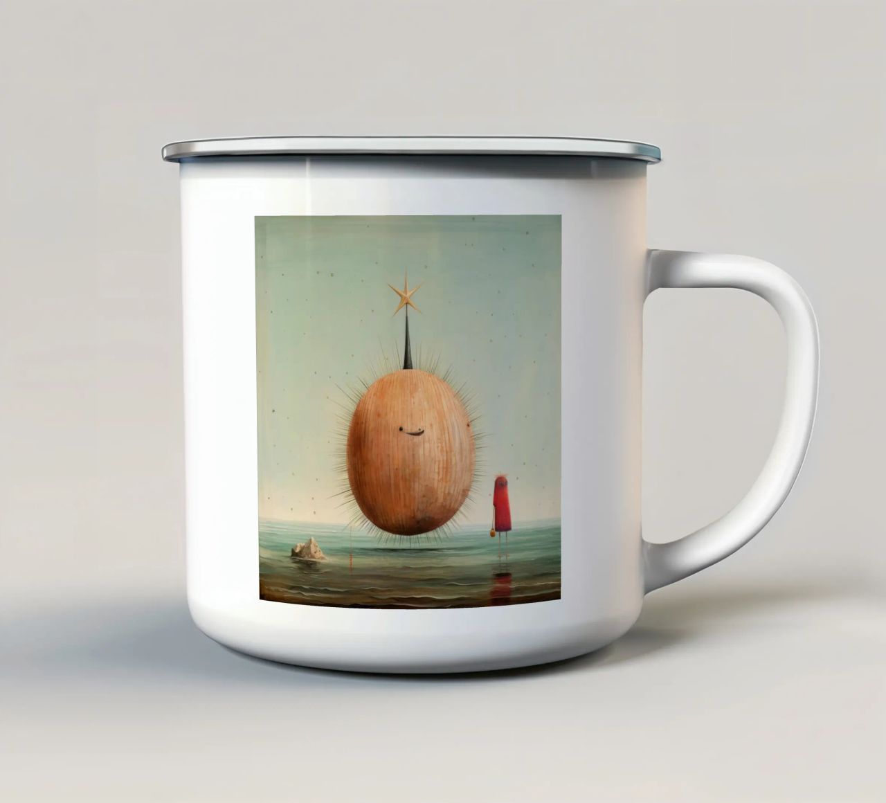 Riccio di mare minimo 1 tazza in smalto da Minimal Animal Art