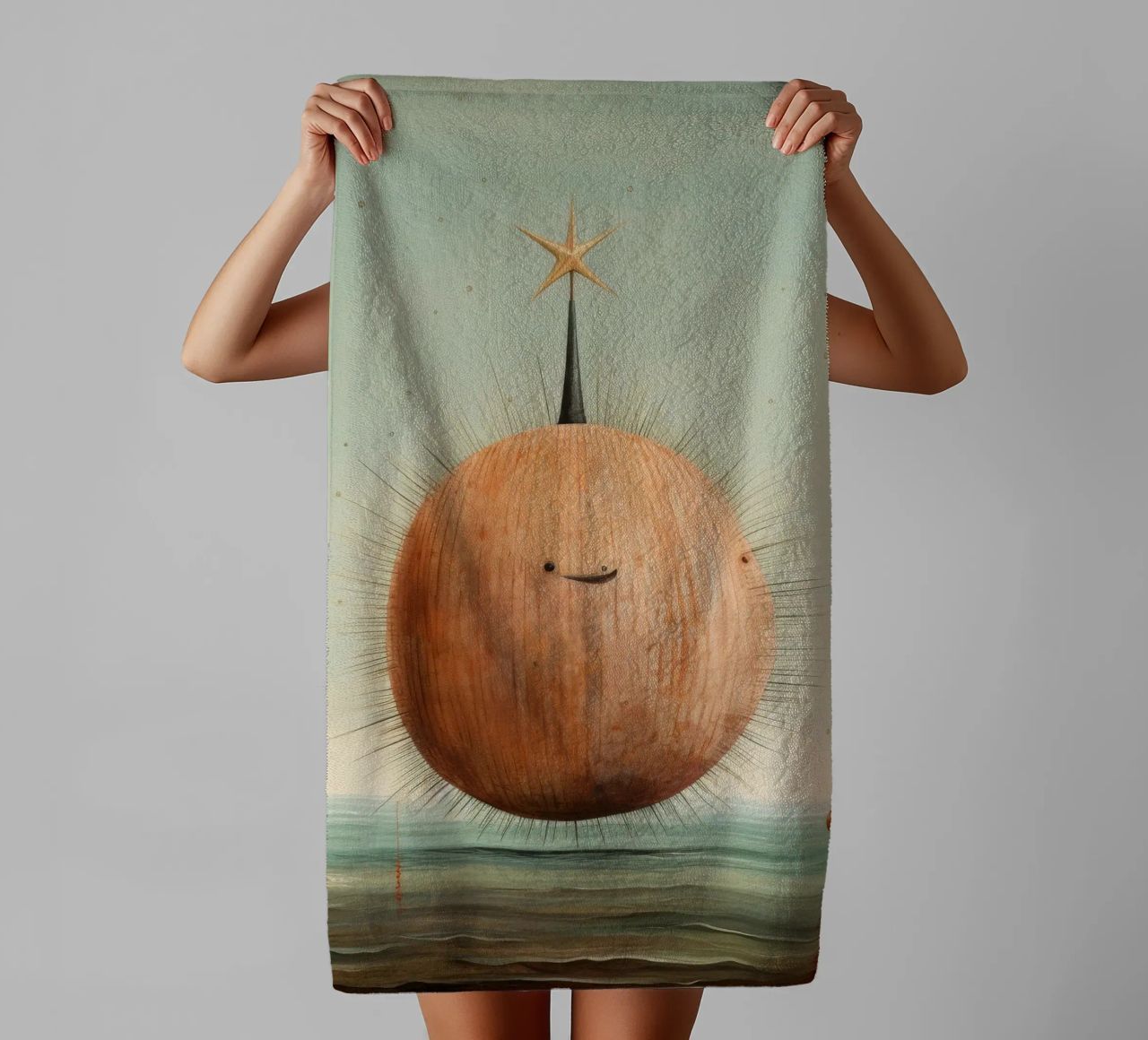 Oursin minimal 1 serviette de bain de Minimal Animal Art