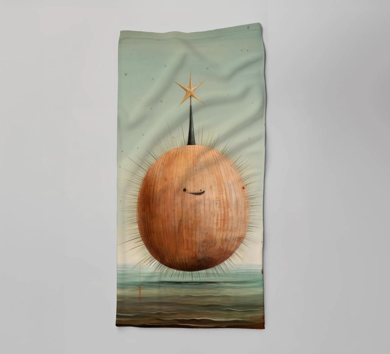 Oursin minimal 1 serviette de bain de Minimal Animal Art