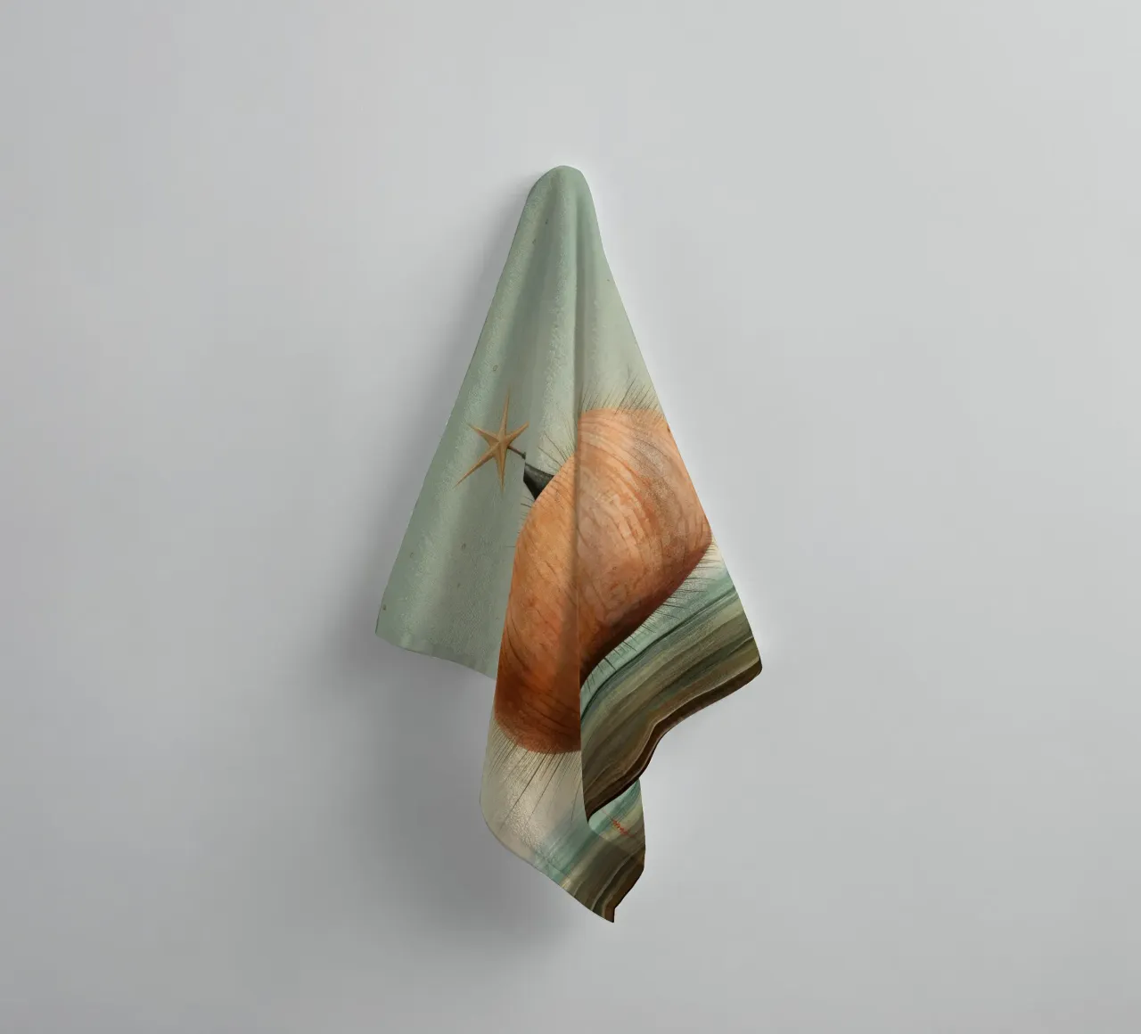 Minimale zee-egel 1 badhanddoek van Minimal Animal Art