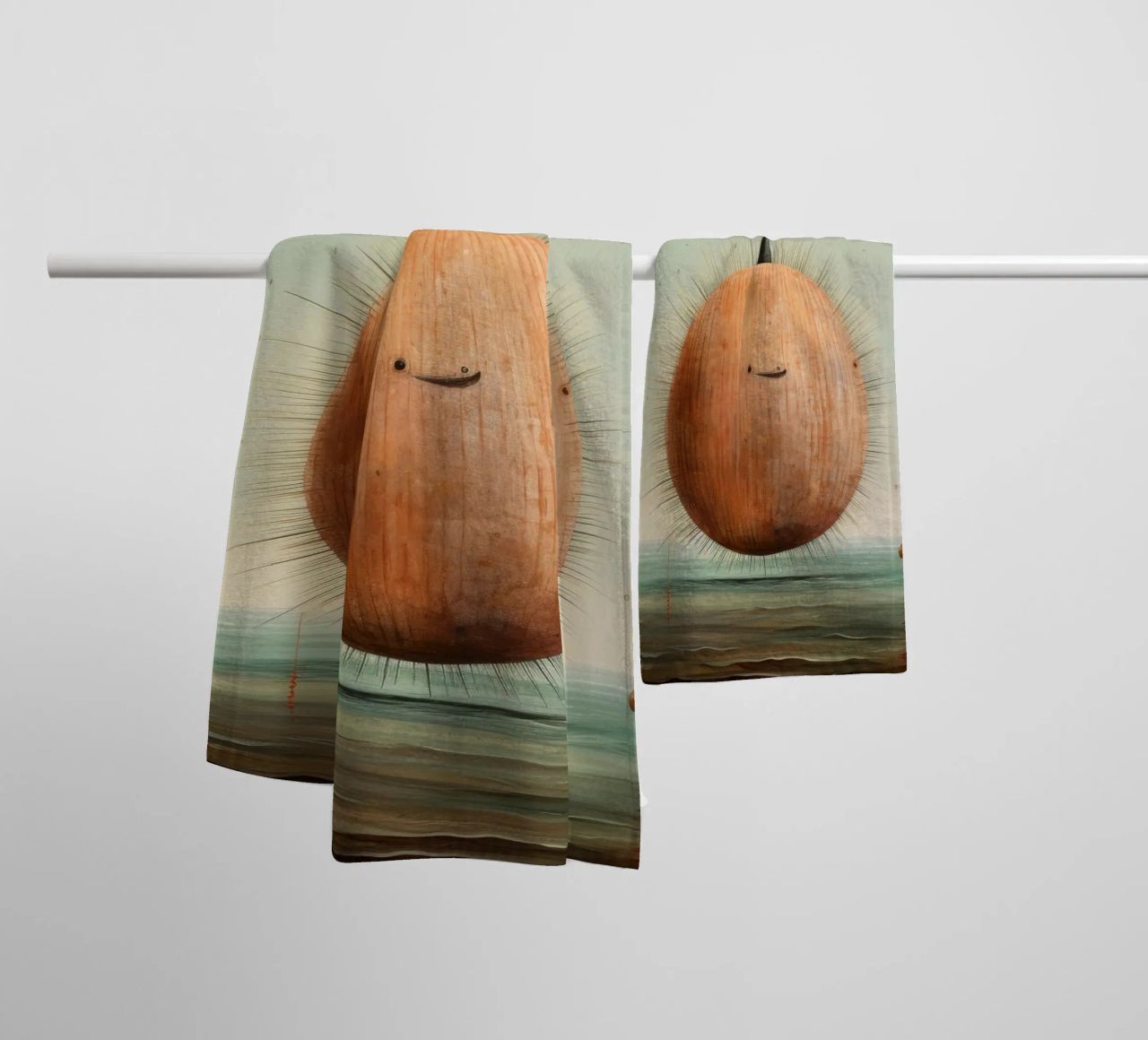 Oursin minimal 1 serviette de bain de Minimal Animal Art