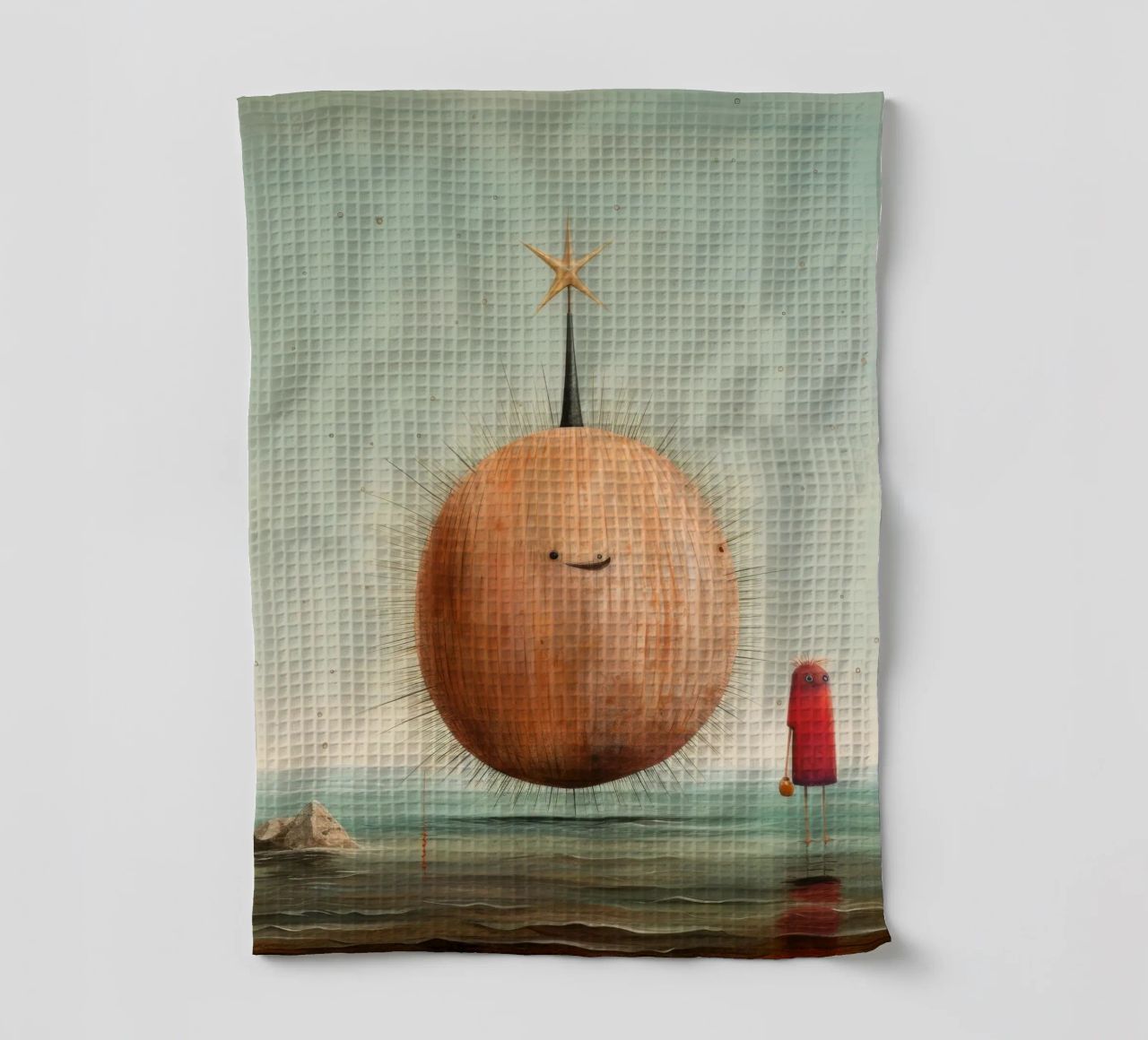 Oursin minimal 1 torchon de Minimal Animal Art