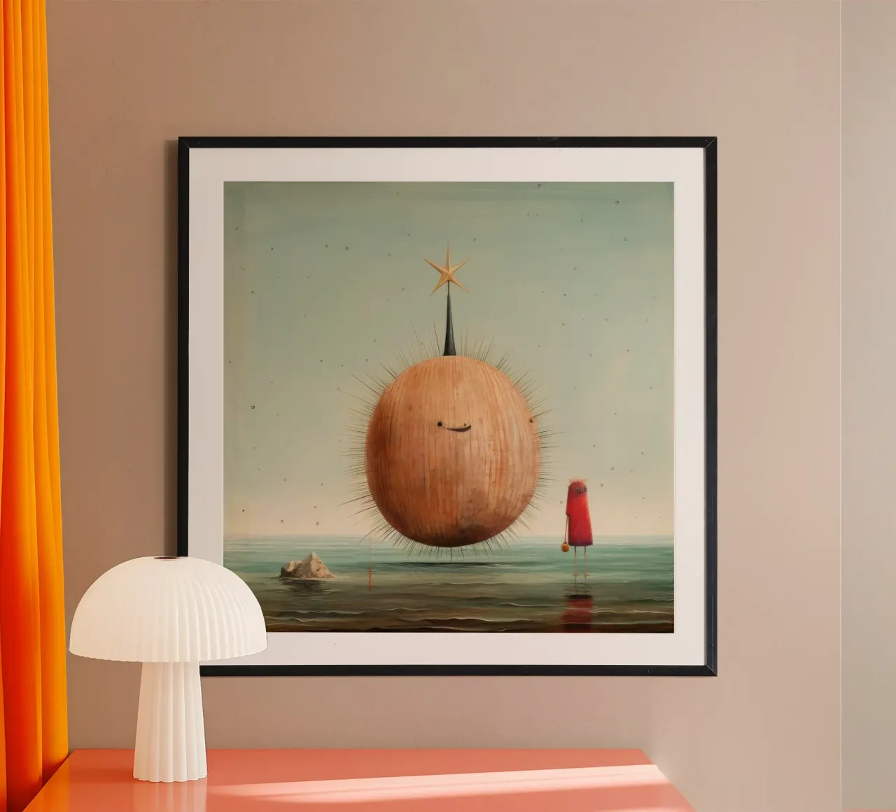 Minimal Sea Urchin 1 poster by Minimal Animal Art