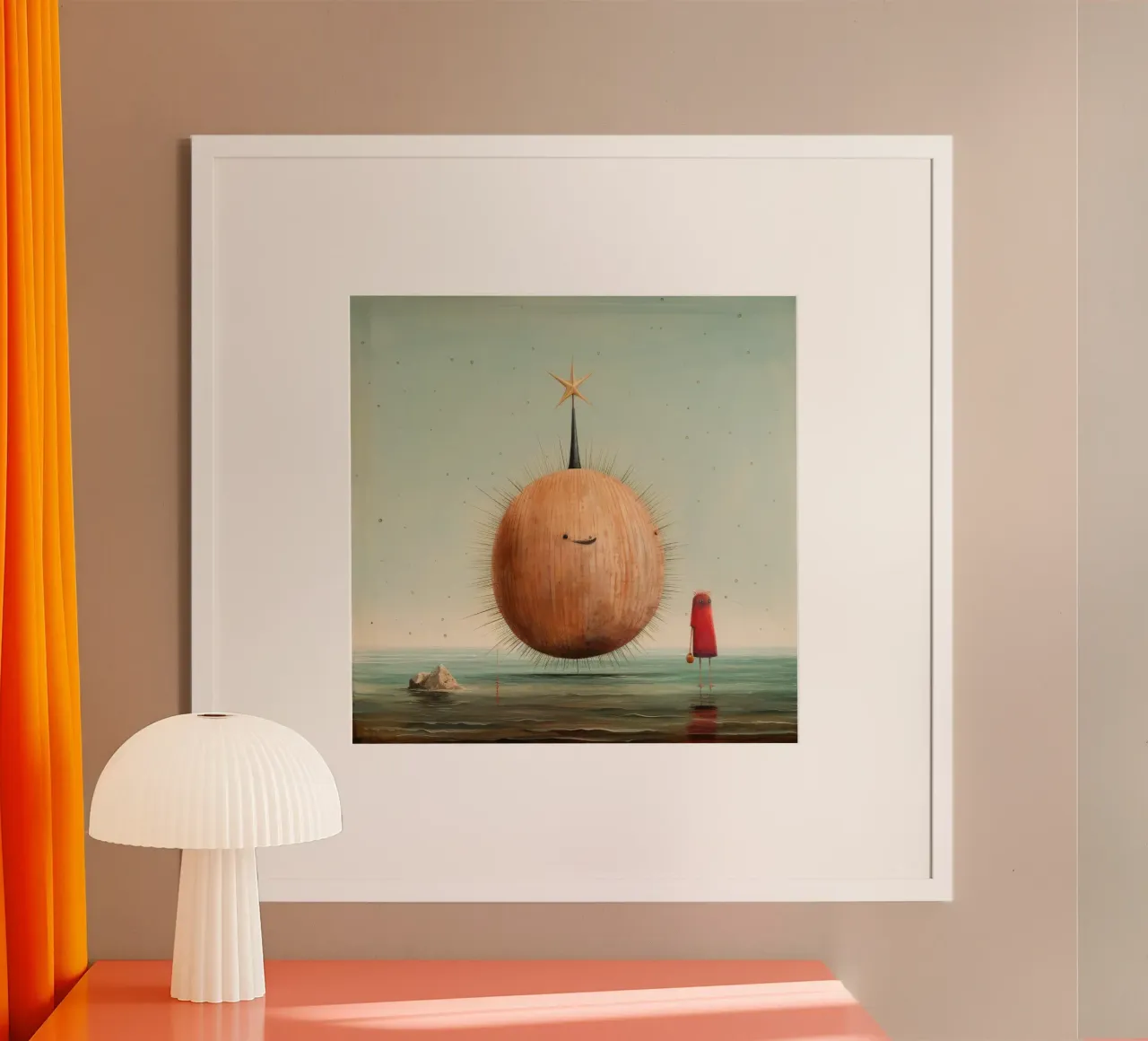 Minimal Sea Urchin 1 poster by Minimal Animal Art