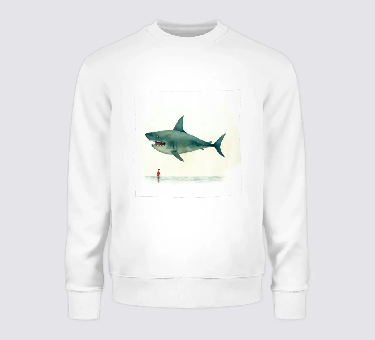 Minimal Hai 2 Sweatshirt von Minimal Animal Art
