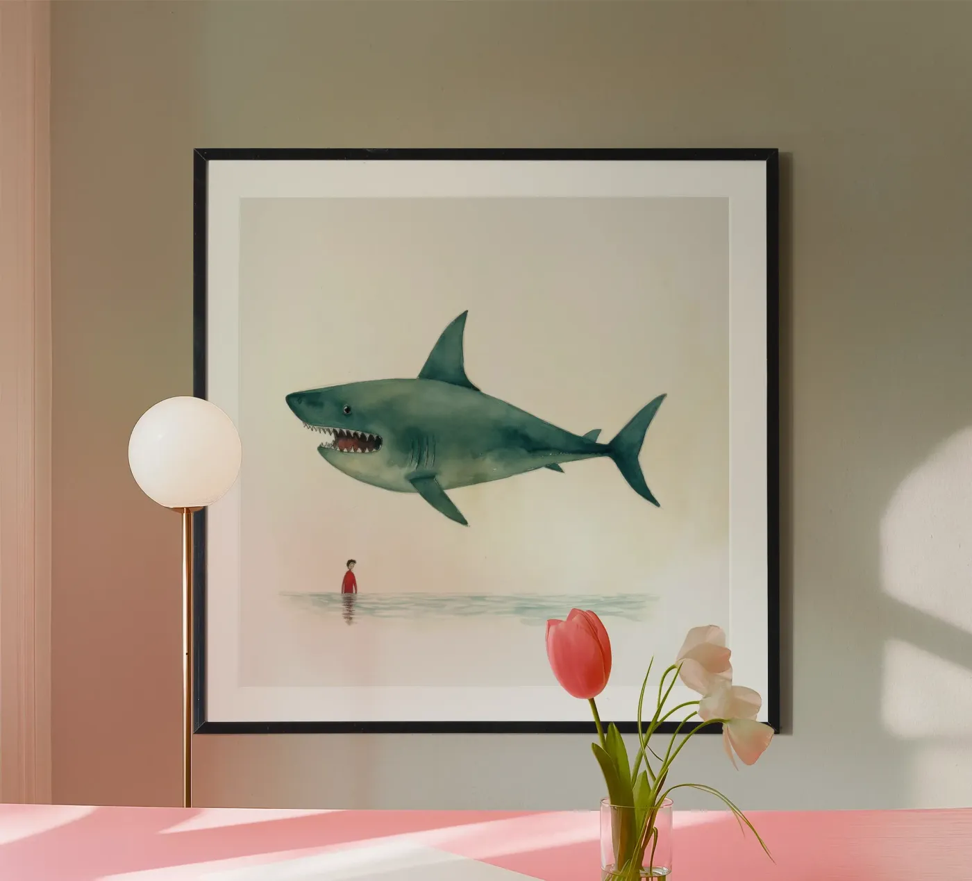 Minimal Shark poster da Minimal Animal Art