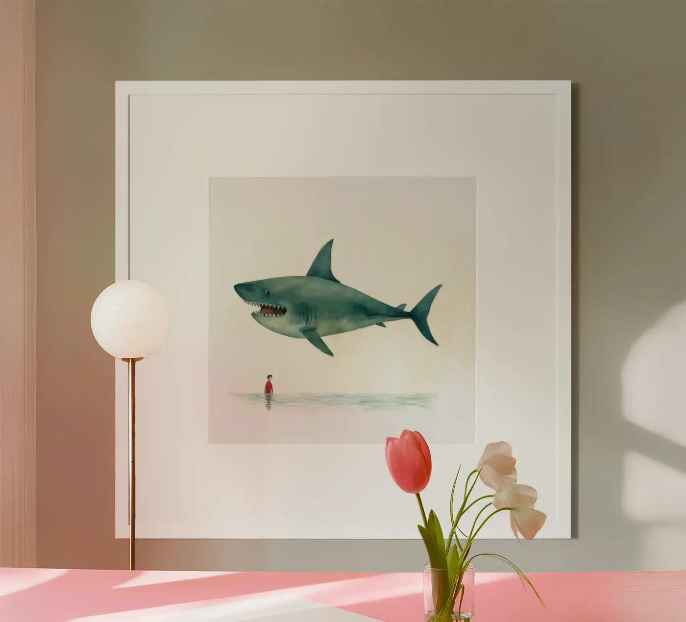 Minimal Shark poster da Minimal Animal Art