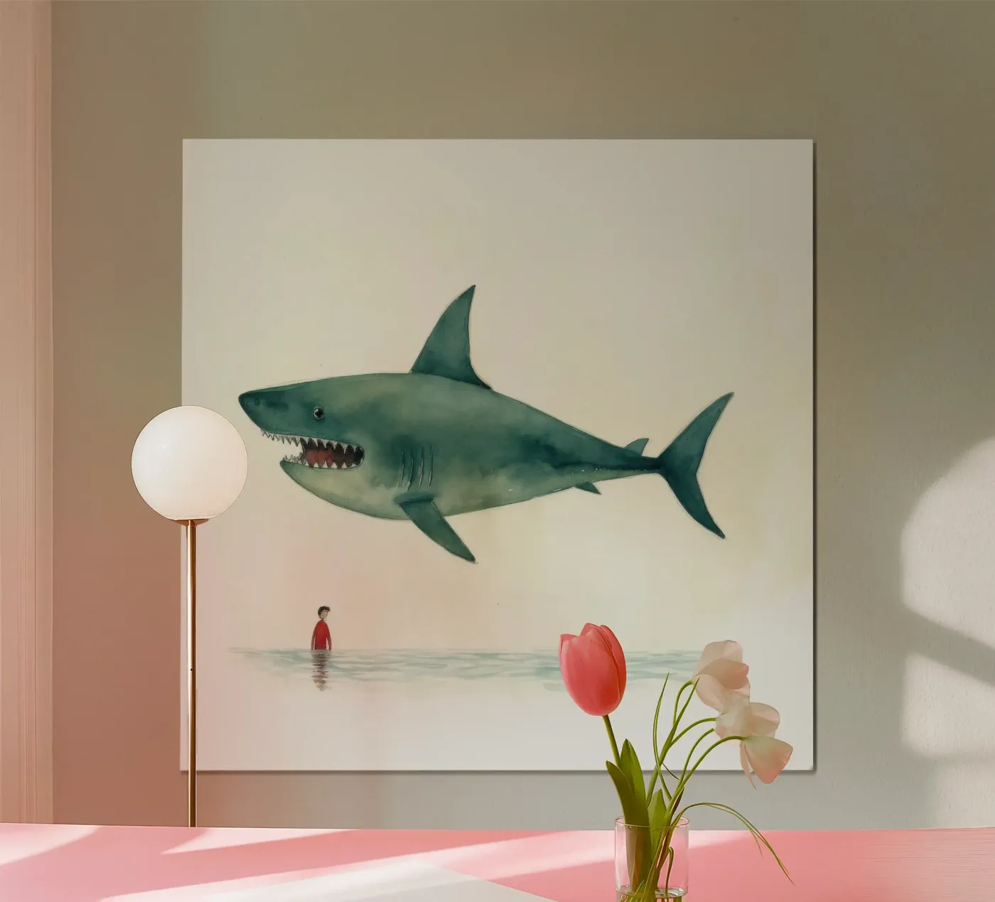 Minimal Shark poster da Minimal Animal Art