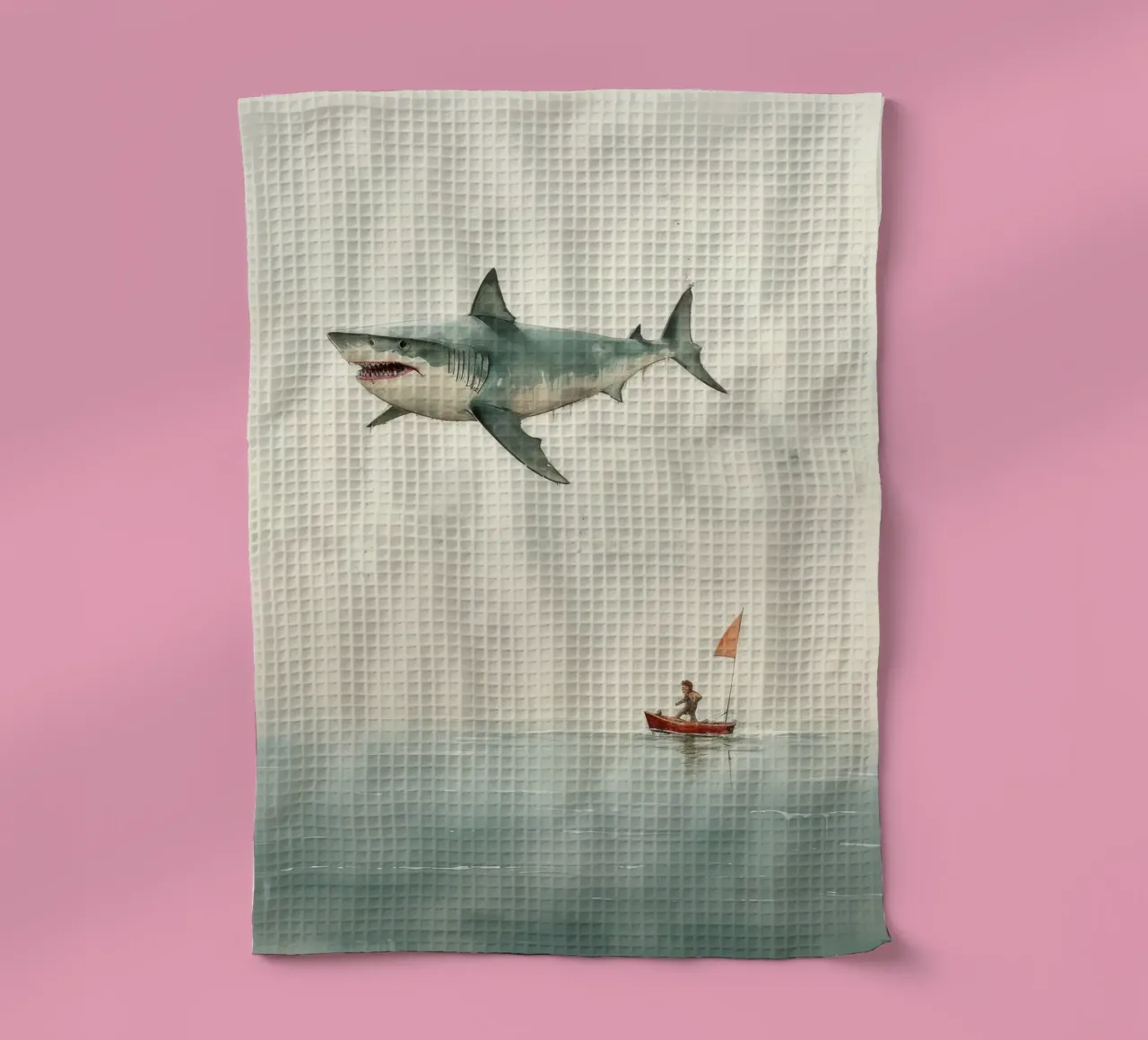 Requin minimal 3 torchon de Minimal Animal Art