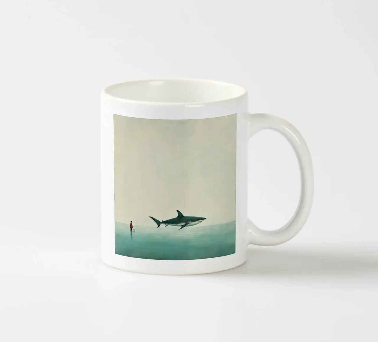 Squalo minimale 4 tazza in ceramica da Minimal Animal Art