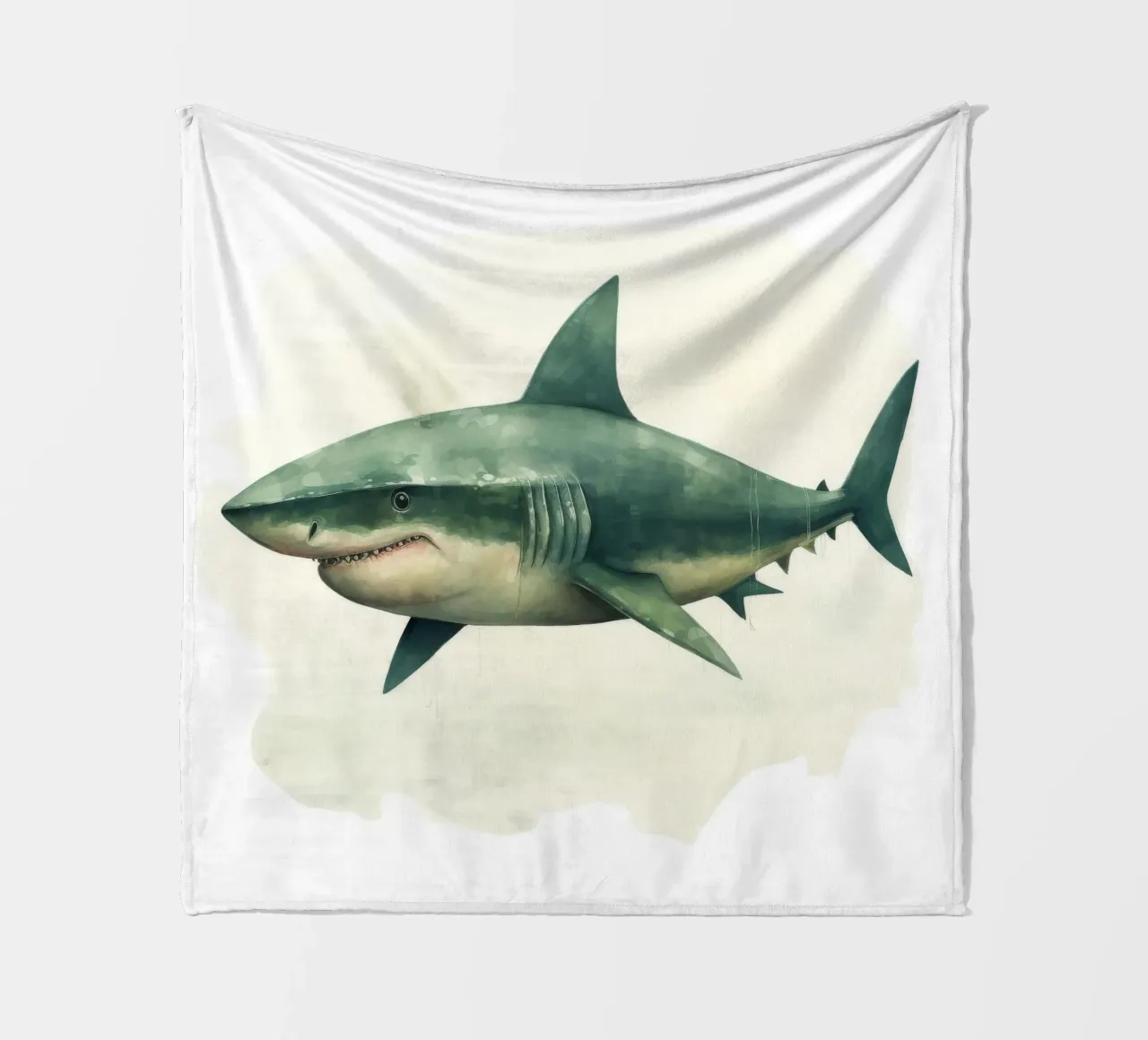 Squalo minimo 1 coperta in pile da Minimal Animal Art