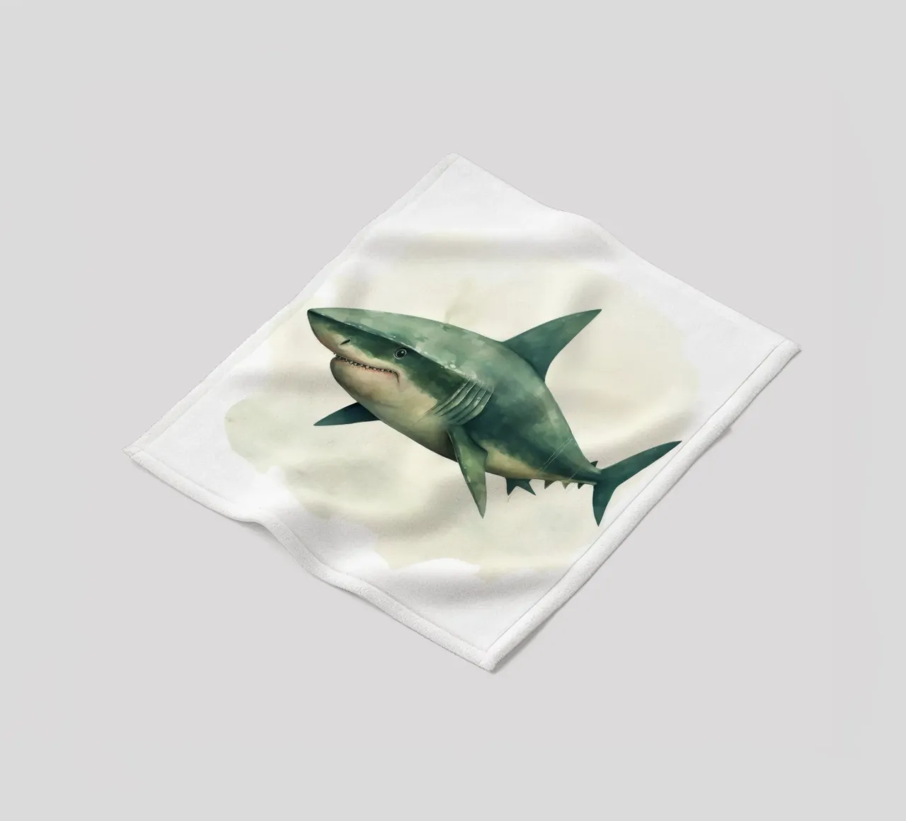 Squalo minimo 1 coperta in pile da Minimal Animal Art