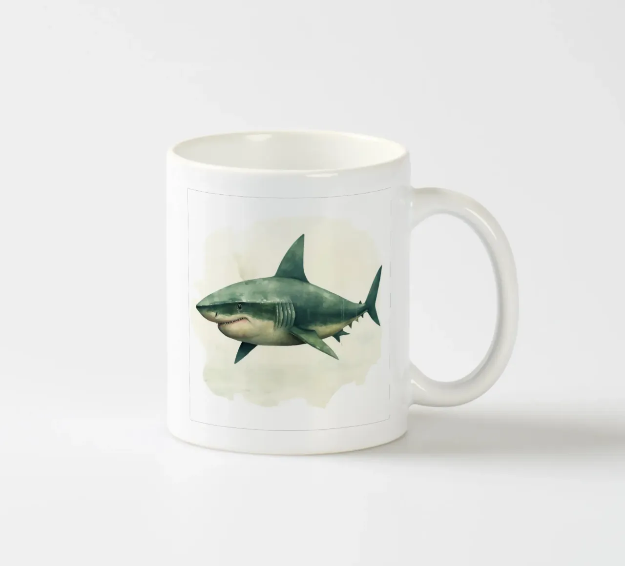 Squalo minimo 1 tazza in ceramica da Minimal Animal Art