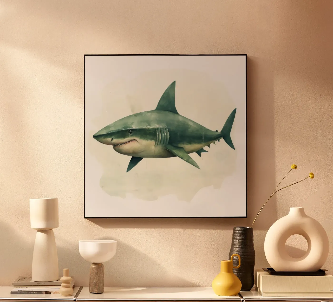 Minimal Shark acrylic glass by Minimal Animal Art