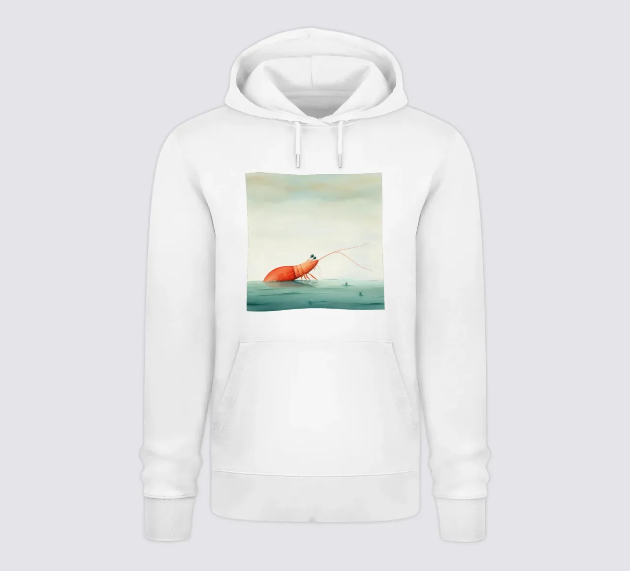 Gamberetti minimi 2 felpa con cappuccio da Minimal Animal Art