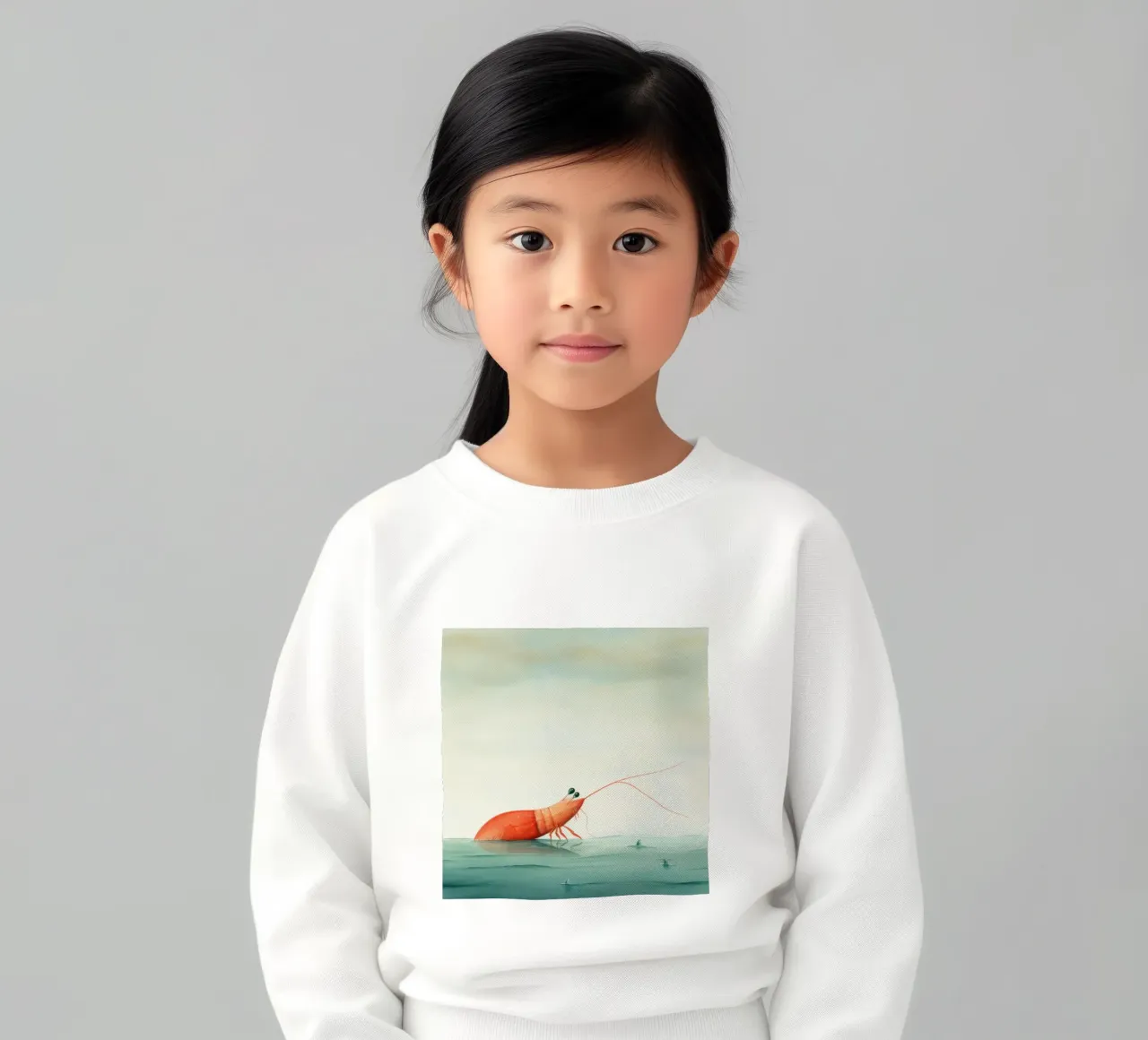 Gamberetti minimi 2 felpa bambino da Minimal Animal Art