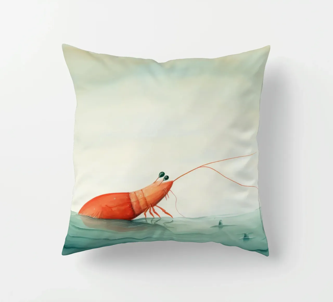 Gamberetti minimi 2 cuscino da Minimal Animal Art