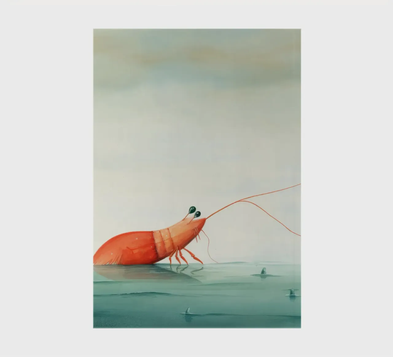 Minimal Shrimp 2 notebook by Minimal Animal Art